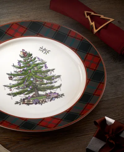 Spode Christmas Tree Tartan Buffet Plate In Multi