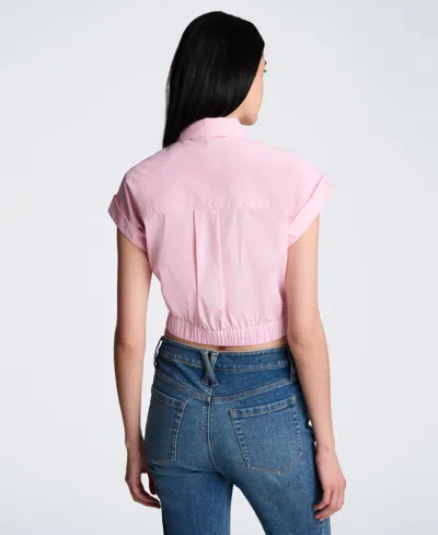 Kenneth Cole Drop Shoulder Solid Poplin Shirt In Pink