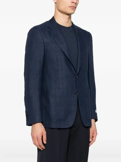 Canali Single-breasted Blazer In Blue