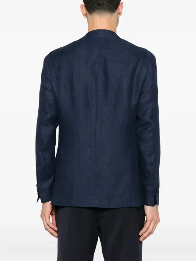 Canali Single-breasted Blazer In Blue