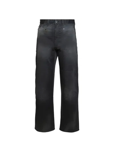 032c Washed Panelled Pants In Black
