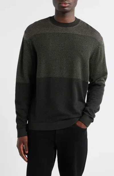 Emporio Armani Virgin Wool Jumper With Micro Jacquard Op-art Diamonds