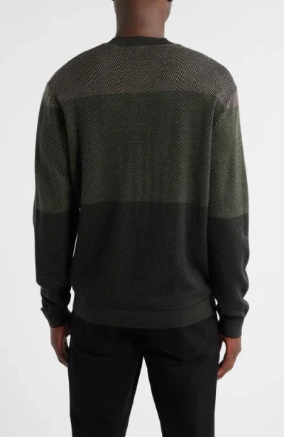 Emporio Armani Virgin Wool Jumper With Micro Jacquard Op-art Diamonds