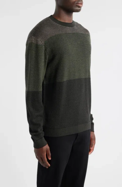 Emporio Armani Virgin Wool Jumper With Micro Jacquard Op-art Diamonds