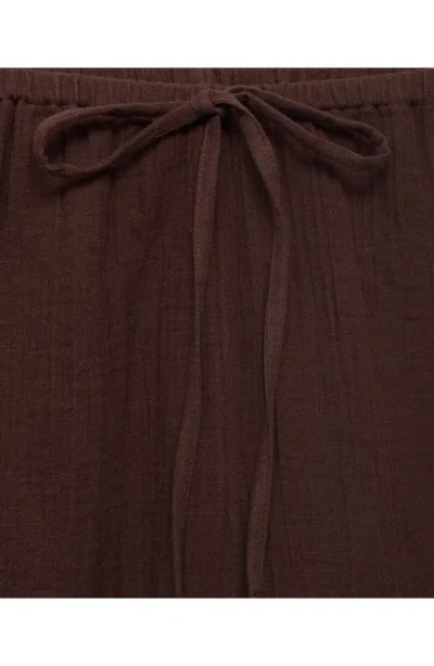 Mango Cotton Drawstring Shorts Chocolate In Brown