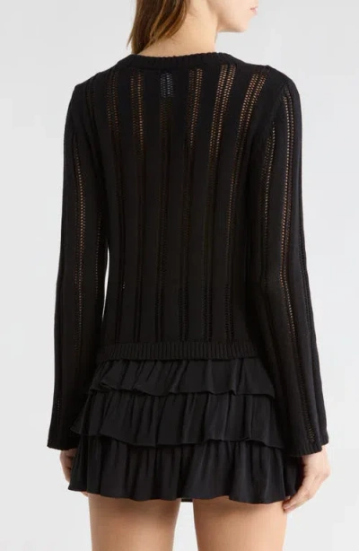 Abound Tie Front Cardigan In Black