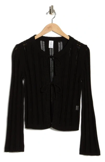 Abound Tie Front Cardigan In Black