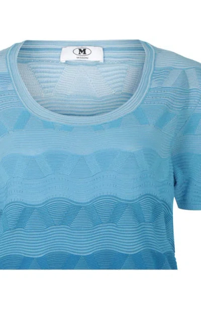 M Missoni Wave-pattern Knit Sweater In Blue