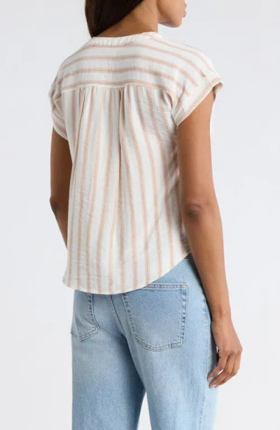Blu Pepper Stripe Button-up Shirt In White