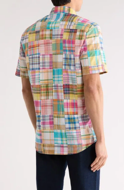 Vintage 1946 Patchwork Madras Short Sleeve Button-down Shirt In Multi