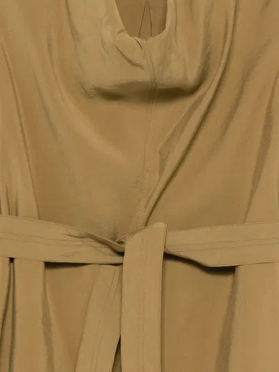 Alysi Sleeveless Belted Top In Brown