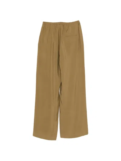 Alysi Tailored Wide Leg Trousers Single Back Pocket In Brown