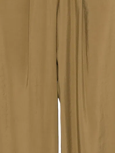 Alysi Tailored Wide Leg Trousers Single Back Pocket In Brown