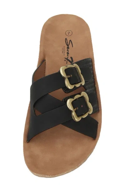 Seven7 Double Strap Sandal In Black