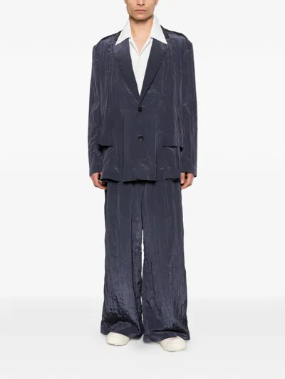 Feng Chen Wang Drawstring Trousers In Blue