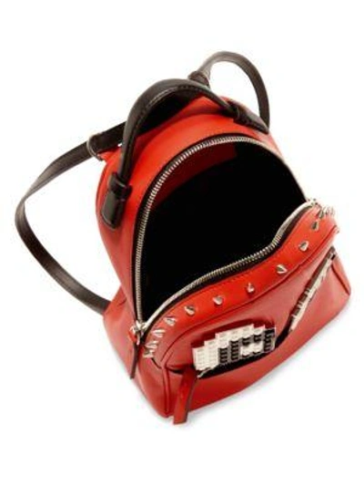 Shop Les Petits Joueurs Mick Eyes Micro Spiked Leather Backpack In Red