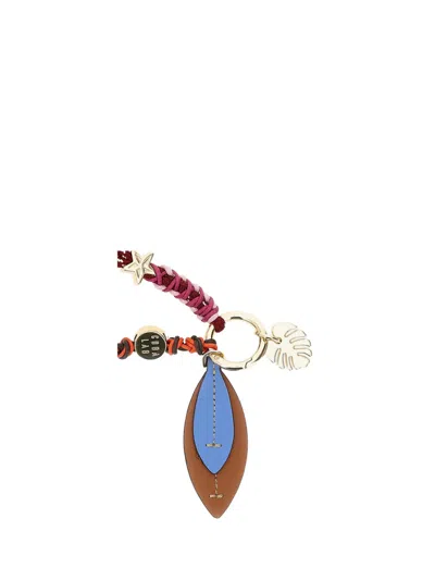 Cuba Lab Woven Beaded Keyring In Multi