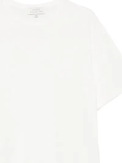 Studio Nicholson Item O-neck Short-sleeved T-shirt In White