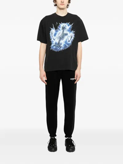 Melt Skeleton Printed T-shirt In Black