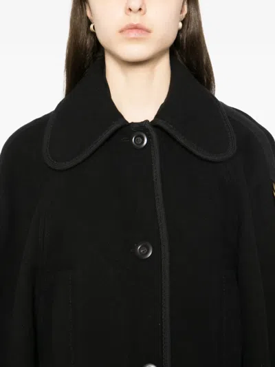 Pre-owned Chloé Cape-collar Coat In Black