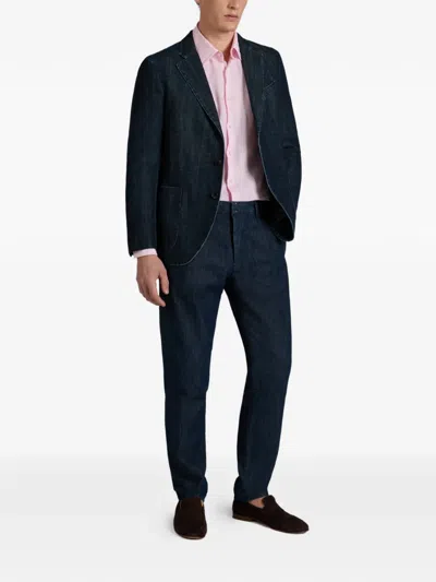 Slowear Denim Slim Blazer In Blue