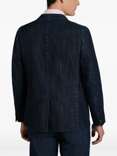 Slowear Denim Slim Blazer In Blue