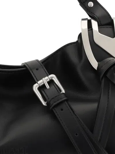 Diesel Knot Top Handle Shoulder Bag In Black