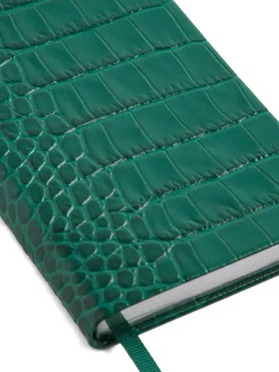 Smythson Panama Mara Notebook In Green