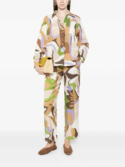 Marella V-neck Printed Top In Multi