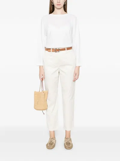 Marella Button Trousers In White