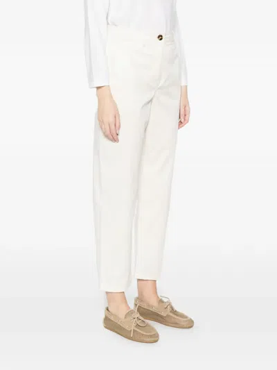 Marella Button Trousers In White