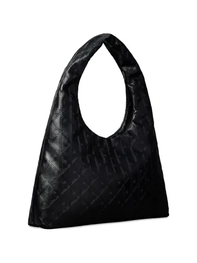 Calvin Klein Patterned Shoulder Bag In Black