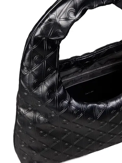 Calvin Klein Patterned Shoulder Bag In Black