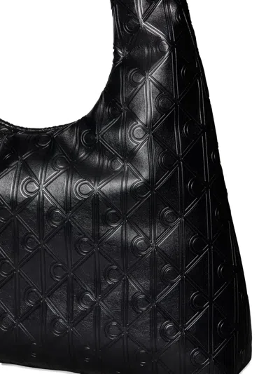 Calvin Klein Patterned Shoulder Bag In Black