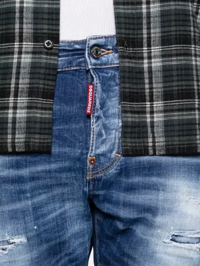 Dsquared2 Distressed-effect Jeans In Blue