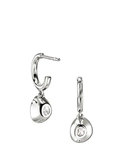 John Hardy Sterling Silver Jh Lovestruck Lab Grown Diamond Solitaire Dangle Hoop Earrings In Metallic
