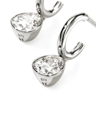 John Hardy Sterling Silver Jh Lovestruck Lab Grown Diamond Solitaire Dangle Hoop Earrings In Metallic