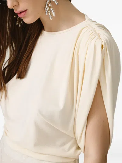 Pnk Oversized-shoulders Top In Neutral