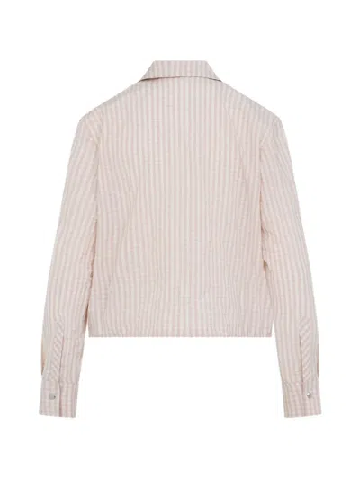 Moncler Gingham Patch Jacket In Neutral