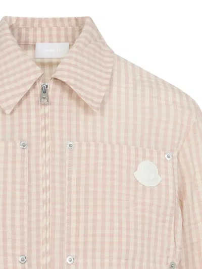 Moncler Gingham Patch Jacket In Neutral