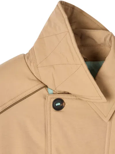 Ps By Paul Smith Button Quilted Jacket In Brown