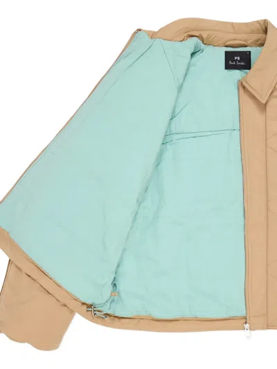 Ps By Paul Smith Button Quilted Jacket In Brown