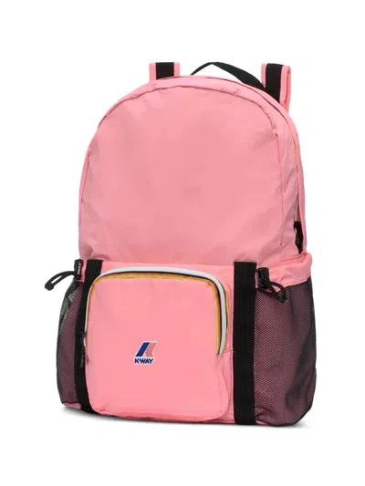K-way Zip Pocket Backpack In Pink