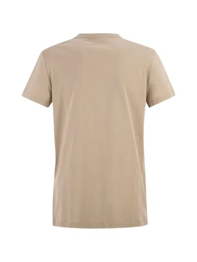 Max Mara Maxmara Mxmgiovane T Shirt With Monogram Logo In Brown