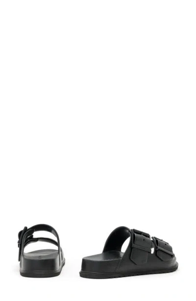 Allsaints Sian Leather Buckle Sandals In Black