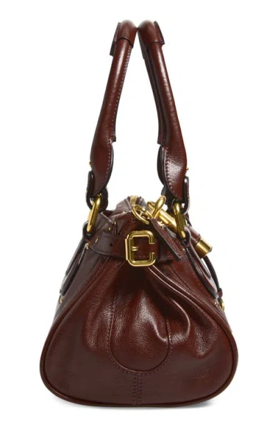 Chloé Paddington Brown Shoulder Bag With Oversized Padlock And C-shaped Buckles In Grainy Leather Woman In Brown