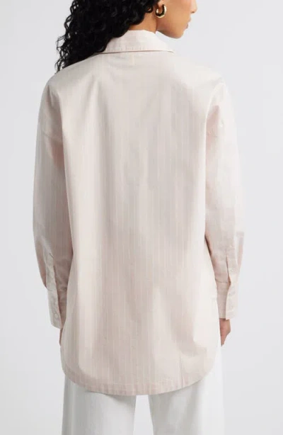 Open Edit Oversize Poplin Button-up Shirt In Neutral