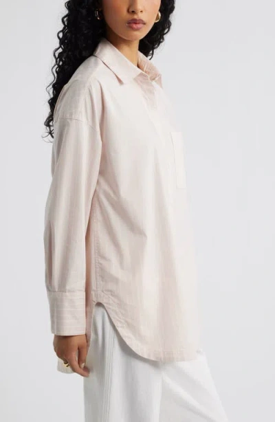 Open Edit Oversize Poplin Button-up Shirt In Neutral