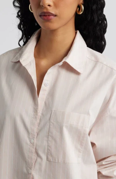 Open Edit Oversize Poplin Button-up Shirt In Neutral