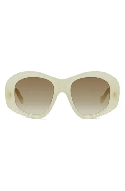 Loewe Anagram 51mm Beveled Pentagon Sunglasses In Green